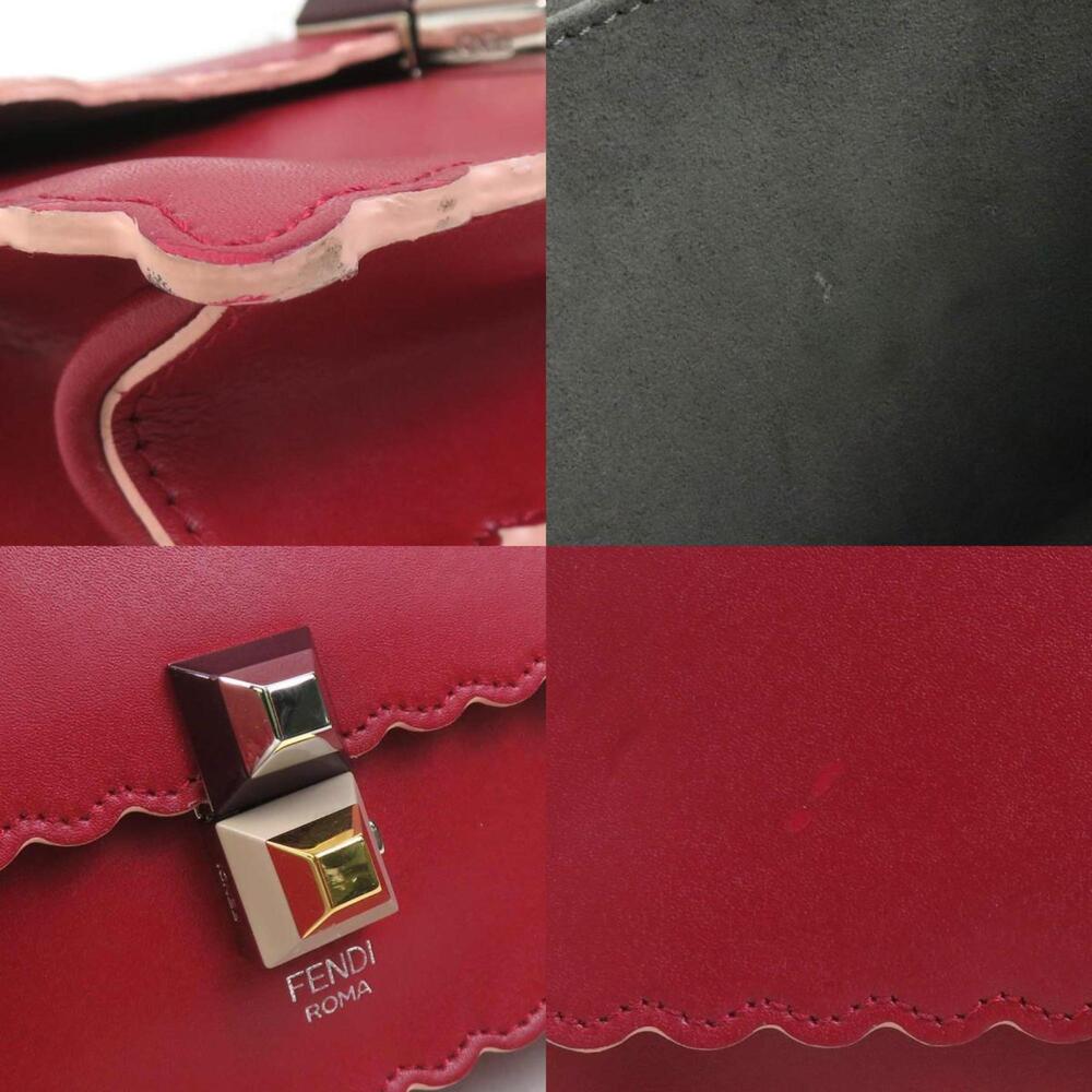 FENDI Red Leather Shoulder Bag - Picture 3 of 5